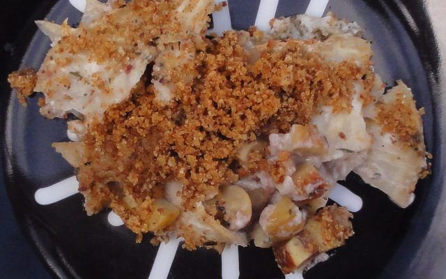 Celeriac chestnut gratin