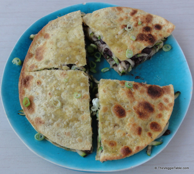 Black bean zucchini quesadillas