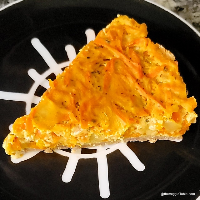 Vegan carrot onion quiche