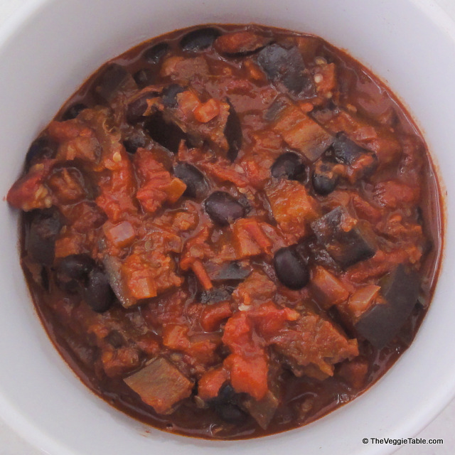 Black bean and eggplant chili