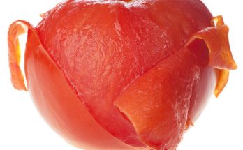 Half-peeled tomato