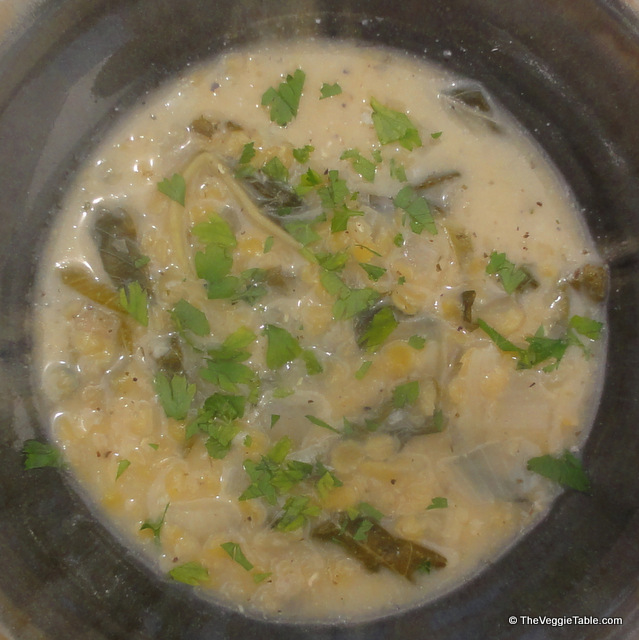 Red lentil spinach soup